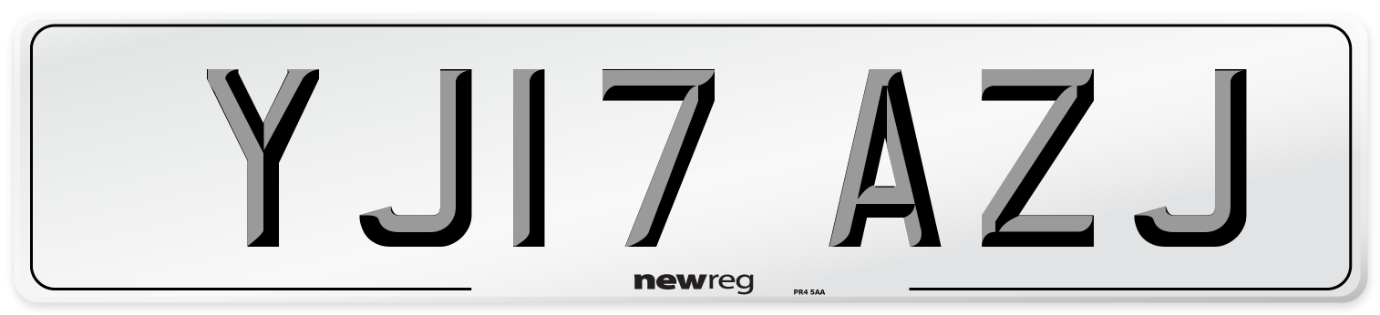 YJ17 AZJ Number Plate from New Reg